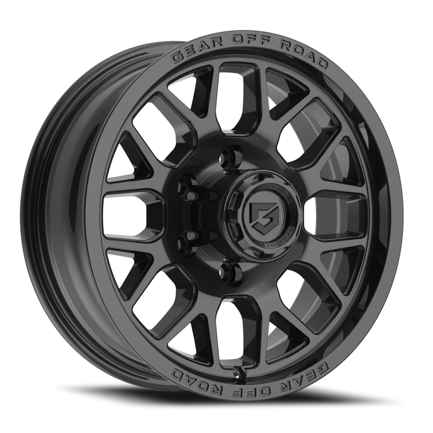 GEAR OFF ROAD 763B TRAILER 15X6 GLOSS BLACK/MILLED ACCENTS